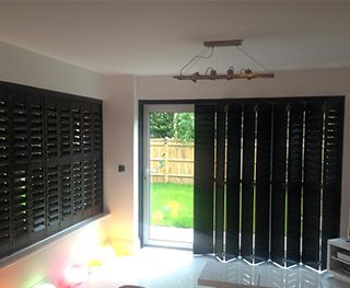 Black Sliding Shutters