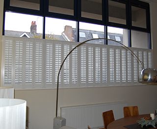 Automatic half-height window shutters for added security