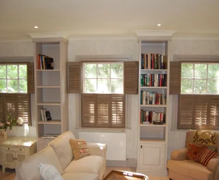 Wooden living room shutters